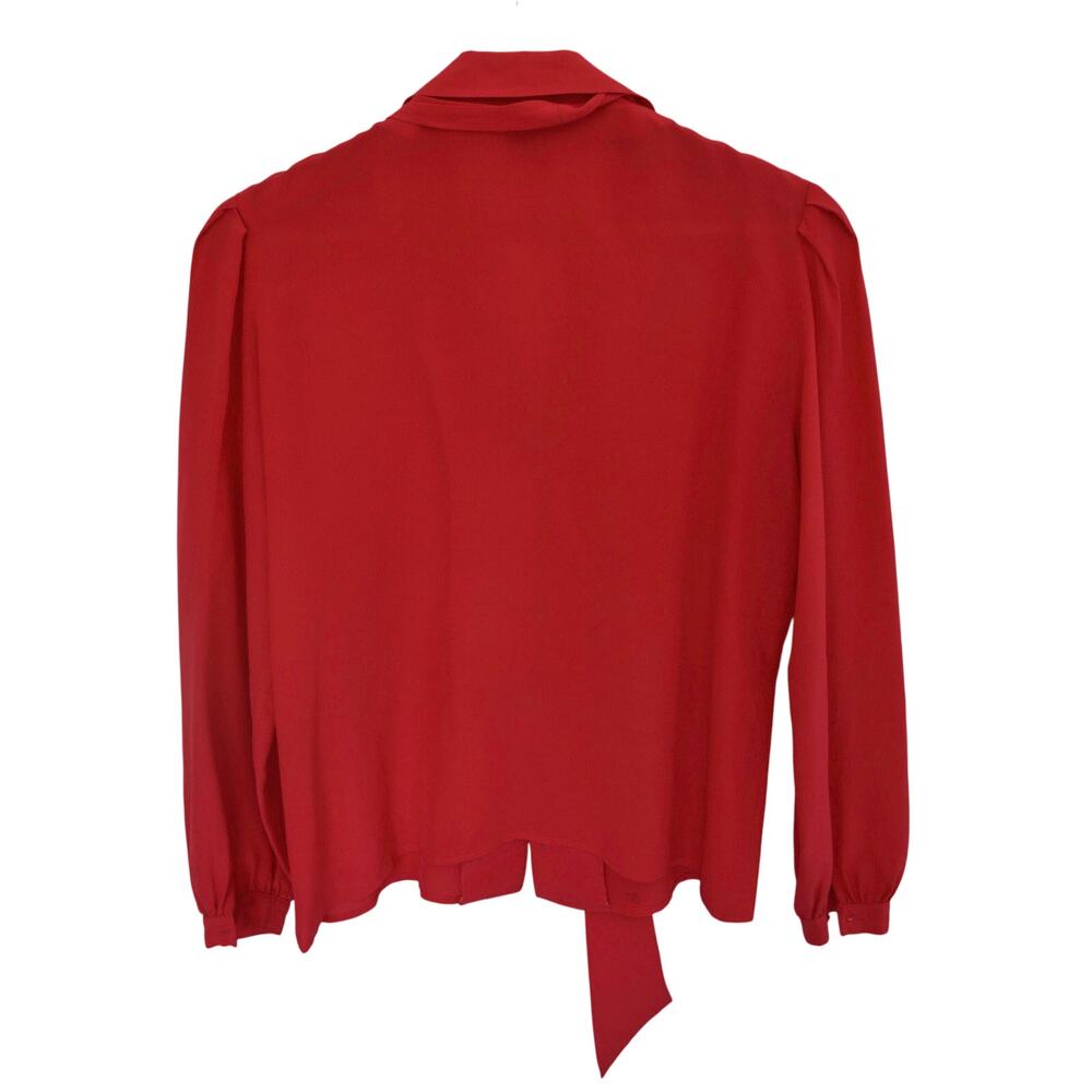 Vintage Red Silk Blouse Size Small - Picture 6 of 6